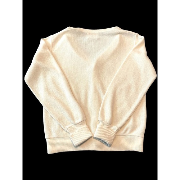 VTG Jantzen 60's Knit Wool Blend Cardigan Sweater USA Unisex Cream White M - Picture 2 of 11